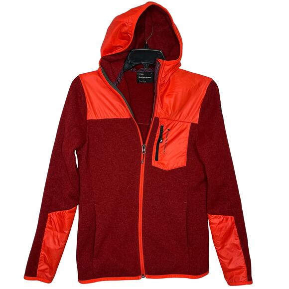 Peak Performance Color Block Burgundy Full Zip Jacket Small - Picture 1 of 8